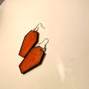 Orange and black coffee Earrings
